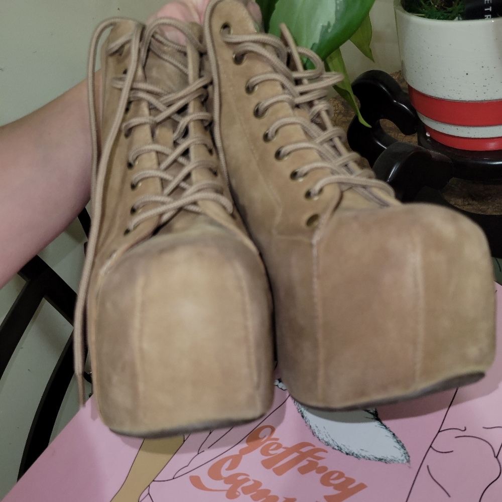 Jeffrey Campbell Taupe Suede Lita Booties 5.5 - Picture 9 of 11
